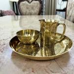 Pure Brass Mug-Bati-Plate Set