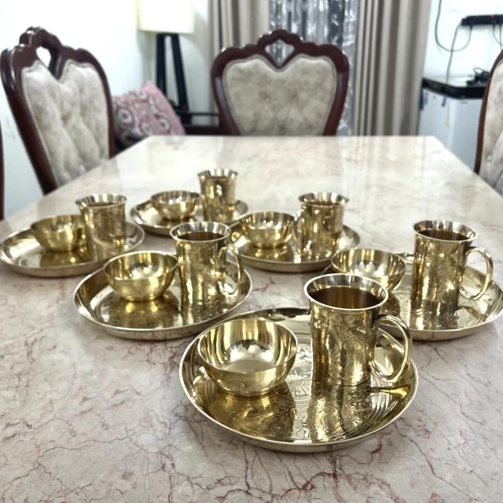 Pure Brass Plate-Mug-Bati -18 pieces