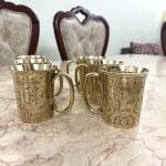 Pure Brass Mug 06 Pieces Set